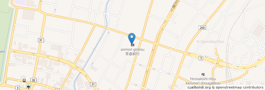 Mapa de ubicacion de 青森銀行 en 일본, 아오모리현, 弘前市.