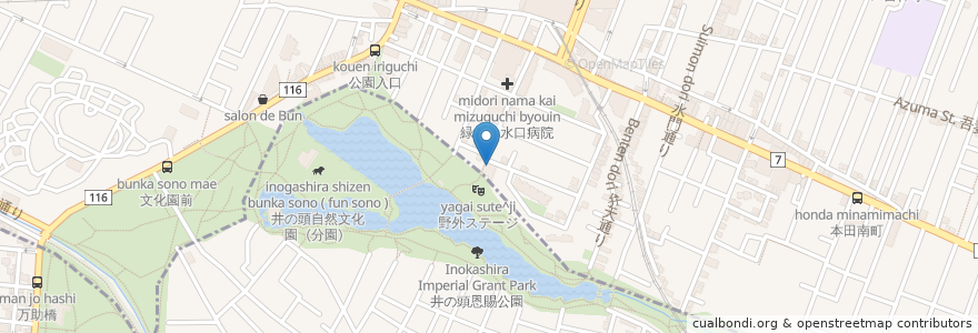 Mapa de ubicacion de 鮓処 米八 en Japão, Tóquio, 武蔵野市.