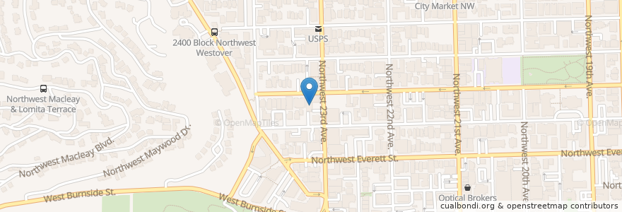 Mapa de ubicacion de Westover Dental en 美利坚合众国/美利堅合眾國, 俄勒冈州/俄勒岡州, Portland, Multnomah County.