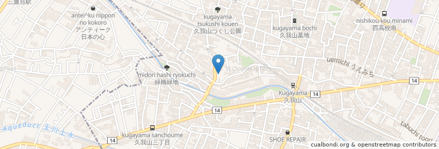 Mapa de ubicacion de 久我山稲荷神社 en Japan, Tokio, 杉並区.