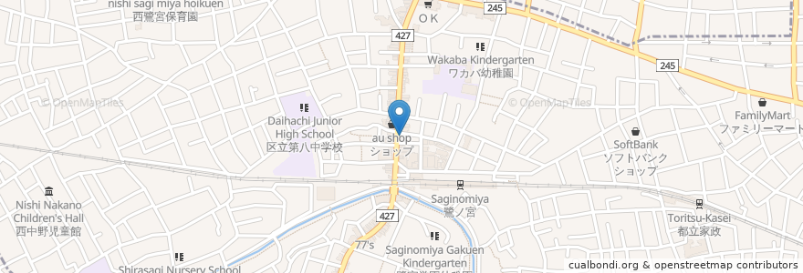 Mapa de ubicacion de モスバーガー en 일본, 도쿄도, 中野区.