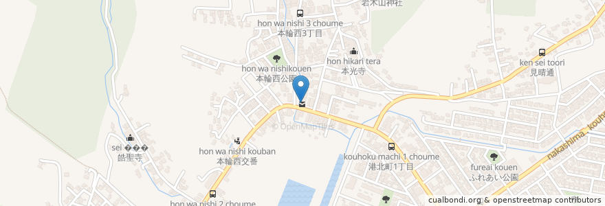 Mapa de ubicacion de 本輪西郵便局 en Japan, Präfektur Hokkaido, 胆振総合振興局, 室蘭市.