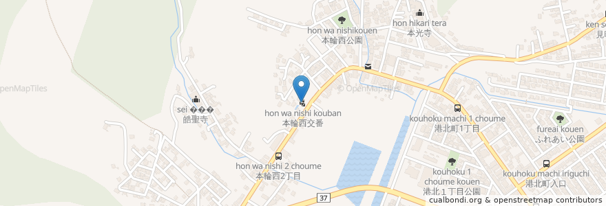 Mapa de ubicacion de 本輪西交番 en 일본, 홋카이도, 胆振総合振興局, 室蘭市.