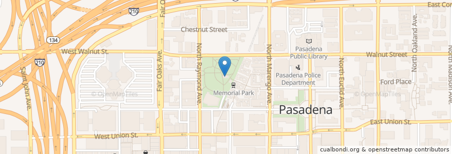 Mapa de ubicacion de The Levitt Pavillion for the Preforming Arts en Соединённые Штаты Америки, Калифорния, Los Angeles County, Pasadena.