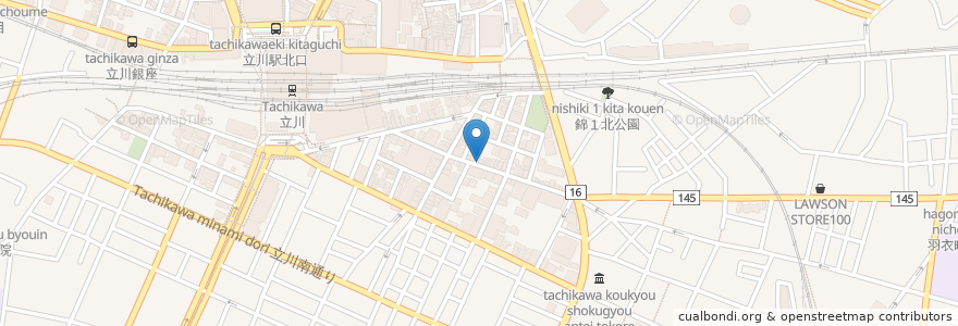 Mapa de ubicacion de ファンキー原田 en Japan, Tokyo, Tachikawa.
