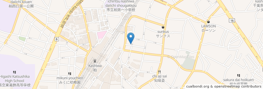 Mapa de ubicacion de 串焼きまなか en اليابان, 千葉県, 柏市.