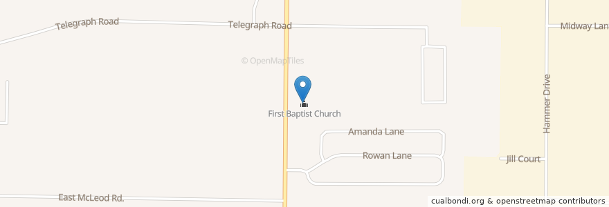 Mapa de ubicacion de First Baptist Church en Verenigde Staten, Washington, Whatcom County, Bellingham.