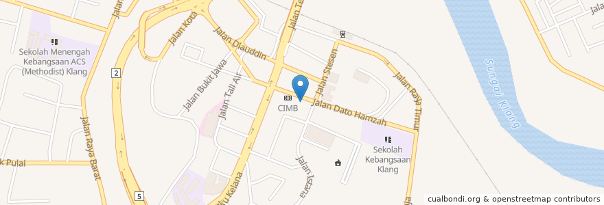 Mapa de ubicacion de CIMB Bank en マレーシア, セランゴール, Majlis Perbandaran Klang.