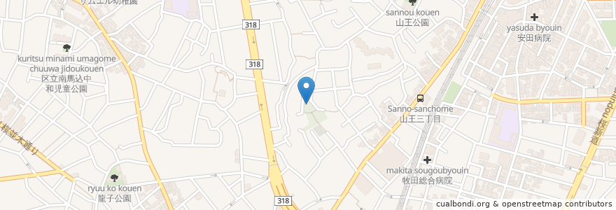 Mapa de ubicacion de 熊野神社 en 日本, 東京都, 大田区.