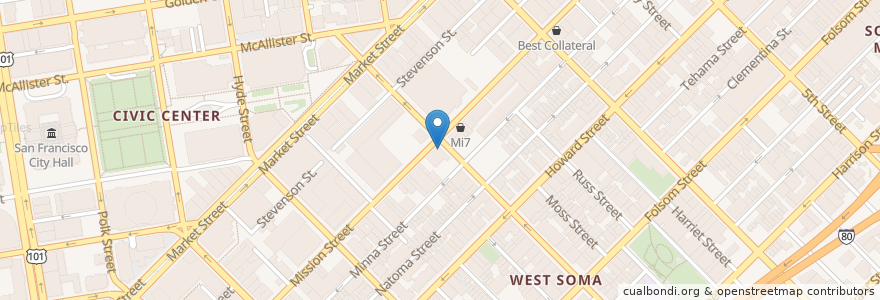 Mapa de ubicacion de Teo Restaurant & Bar en Amerika Syarikat, California, San Francisco, San Francisco.
