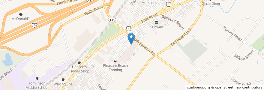 Mapa de ubicacion de The UPS Store en Verenigde Staten, Connecticut, Fairfield County, Fairfield.
