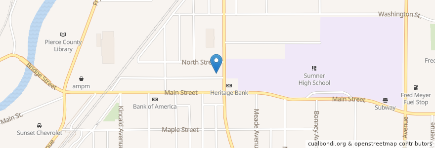 Mapa de ubicacion de Teriyaki House en 미국, 워싱턴, Pierce County, Sumner.
