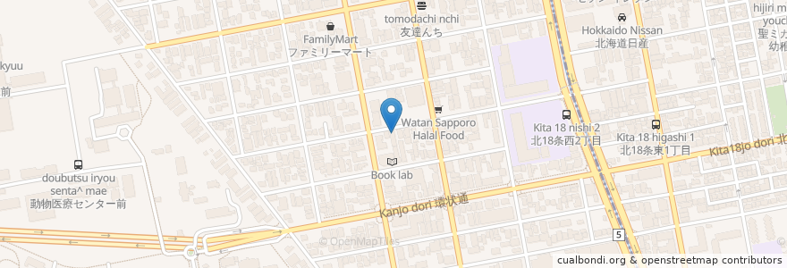 Mapa de ubicacion de 洋食 コノヨシ en 일본, 홋카이도, 石狩振興局, 札幌市, 北区.