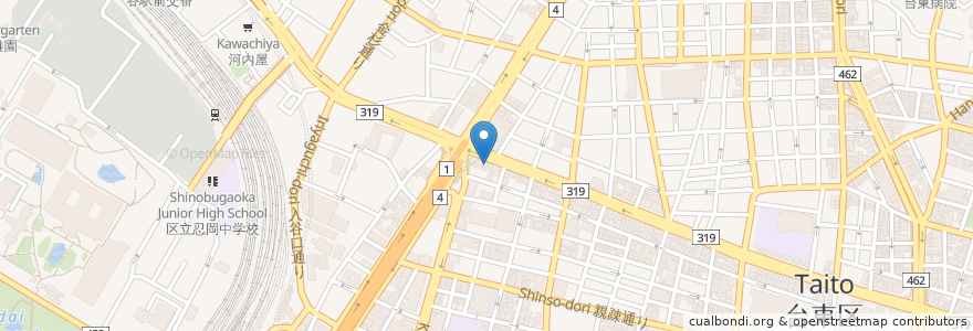 Mapa de ubicacion de オリジン弁当 en Japonya, 東京都, 台東区.
