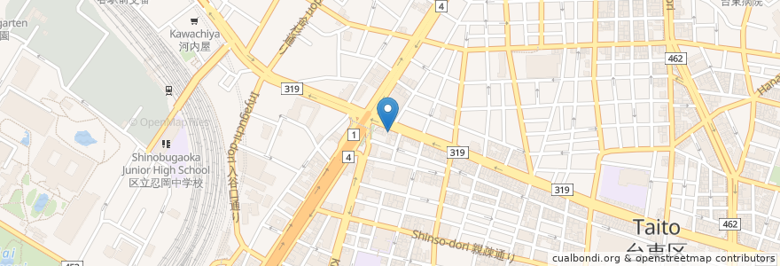 Mapa de ubicacion de 清水歯科クリニック en 日本, 東京都, 台東区.
