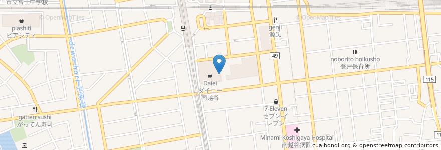Mapa de ubicacion de 南越谷キリスト教会 en Jepun, 埼玉県, 越谷市.