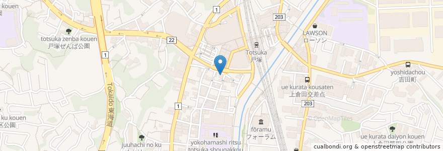 Mapa de ubicacion de みず野 en 日本, 神奈川県, 横浜市, 戸塚区.