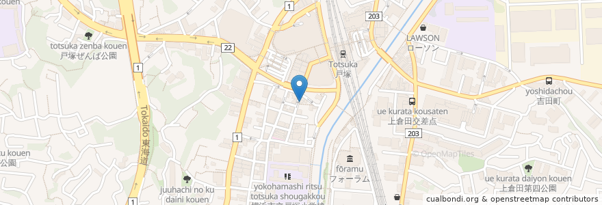 Mapa de ubicacion de 串まさ en 日本, 神奈川県, 横浜市, 戸塚区.