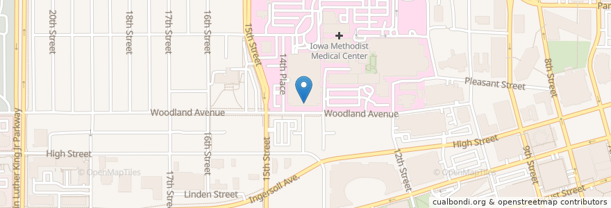 Mapa de ubicacion de Education & Research Center en Соединённые Штаты Америки, Айова, Polk County, Des Moines.