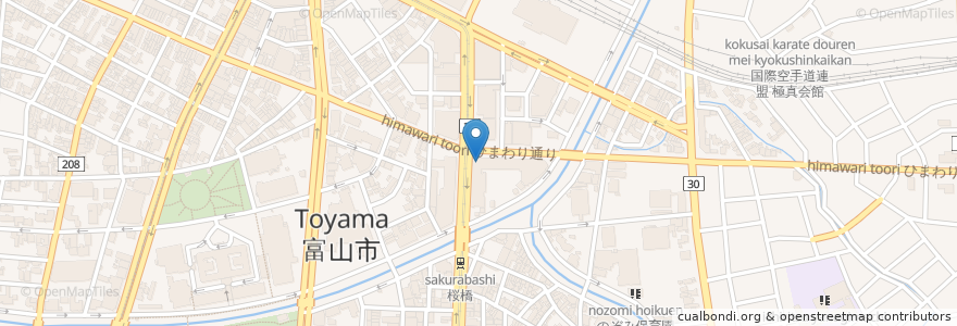 Mapa de ubicacion de 北陸 銀行 en Japonya, 富山県, 富山市.