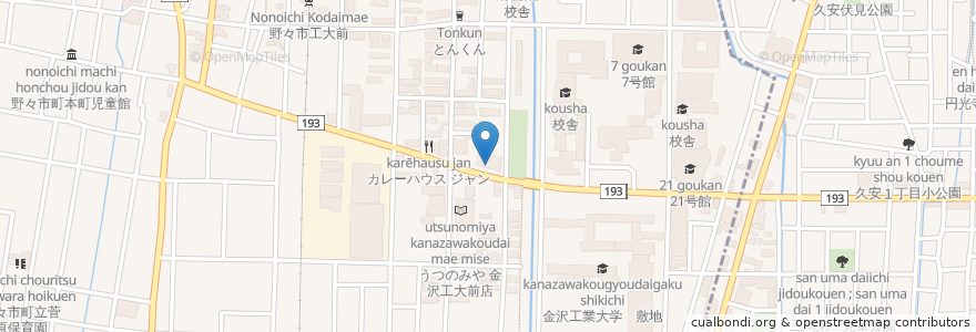 Mapa de ubicacion de ぱちぱち en 일본, 이시카와현, 野々市市.