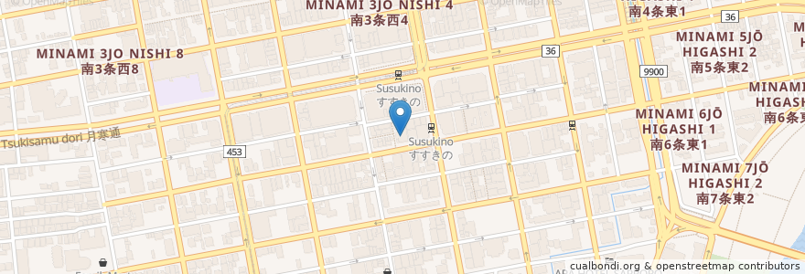 Mapa de ubicacion de バッカスビル en Japan, 北海道, 石狩振興局, Sapporo, 中央区.