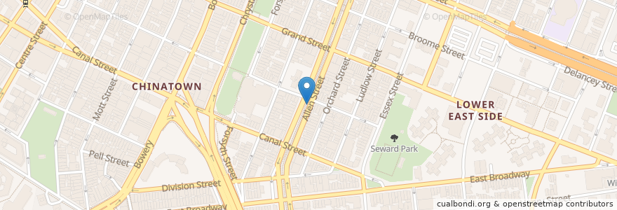 Mapa de ubicacion de Citi Bike - Allen St & Hester St en الولايات المتّحدة الأمريكيّة, نيويورك, New York, New York County, Manhattan Community Board 3, Manhattan.