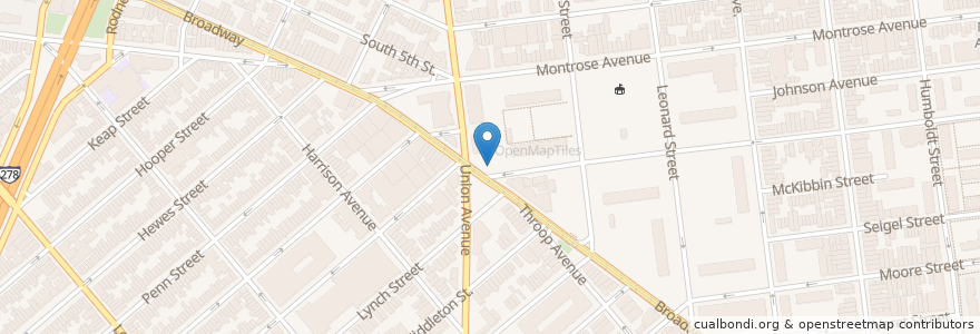 Mapa de ubicacion de Citi Bike - Boerum St & Broadway en Vereinigte Staaten Von Amerika, New York, New York, Brooklyn.