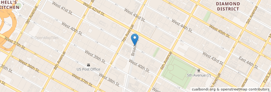 Mapa de ubicacion de Citi Bike - Broadway & W 41 St en Estados Unidos Da América, Nova Iorque, New York, New York County, Manhattan, Manhattan Community Board 5.