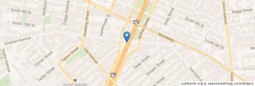 Mapa de ubicacion de Citi Bike - Division Ave & Marcy Ave en アメリカ合衆国, ニューヨーク州, New York, Brooklyn.