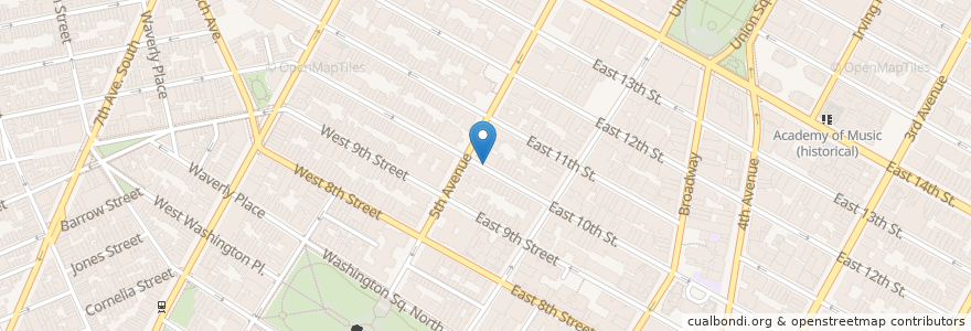 Mapa de ubicacion de Citi Bike - E 10 St & 5 Ave en الولايات المتّحدة الأمريكيّة, نيويورك, New York, New York County, Manhattan.