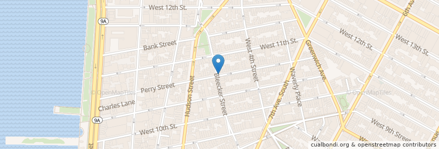 Mapa de ubicacion de Citi Bike - Perry St & Bleecker St en アメリカ合衆国, ニューヨーク州, New York, New York County, Manhattan, Manhattan Community Board 2.