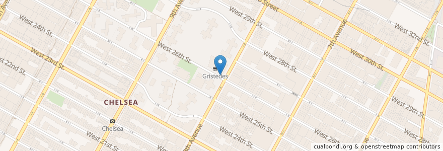 Mapa de ubicacion de Citi Bike - W 26 St & 8 Ave en 美利坚合众国/美利堅合眾國, 纽约州 / 紐約州, 纽约, 纽约县, Manhattan, Manhattan Community Board 4.