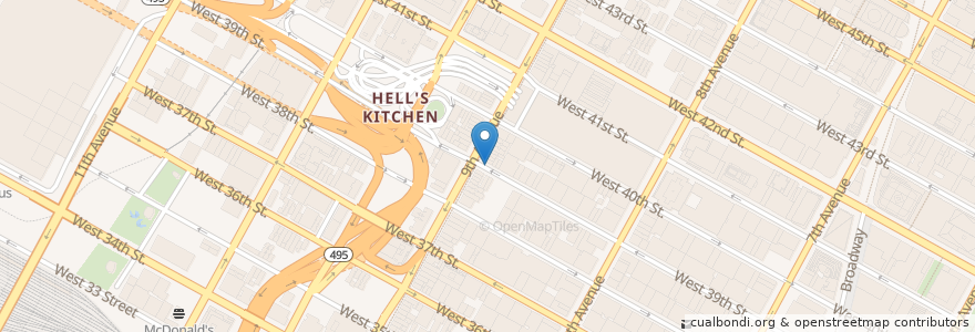 Mapa de ubicacion de Citi Bike - W 39 St & 9 Ave en Соединённые Штаты Америки, Нью-Йорк, Нью-Йорк, Округ Нью-Йорк, Манхэттен, Manhattan Community Board 4.