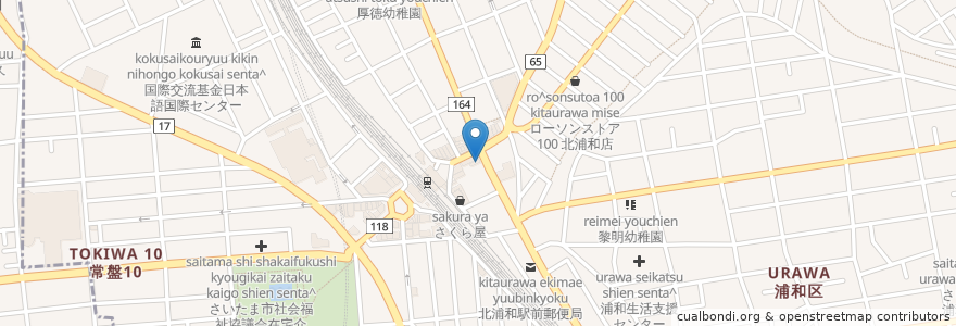 Mapa de ubicacion de 天丼てんや en Japon, Préfecture De Saitama, さいたま市, 浦和区.