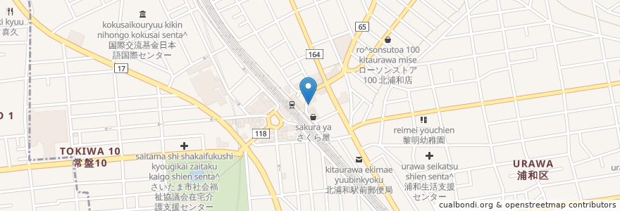 Mapa de ubicacion de 富士そば en 日本, 埼玉县, 埼玉市, 浦和区.