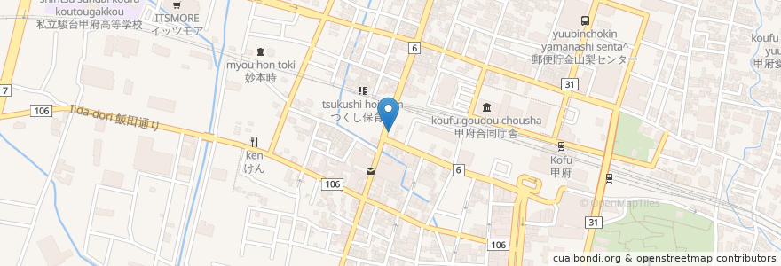 Mapa de ubicacion de 三井のリパーク en Japan, 山梨県, 甲府市.
