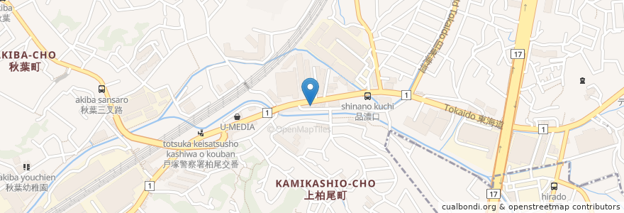 Mapa de ubicacion de レストーレ EZE en Japon, Préfecture De Kanagawa, 横浜市, 戸塚区.