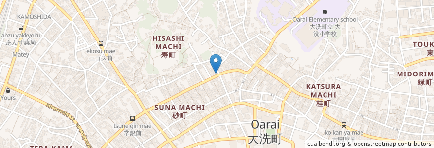 Mapa de ubicacion de ほっとサロン 永町の緑台 en 日本, 茨城県, 東茨城郡, 大洗町.