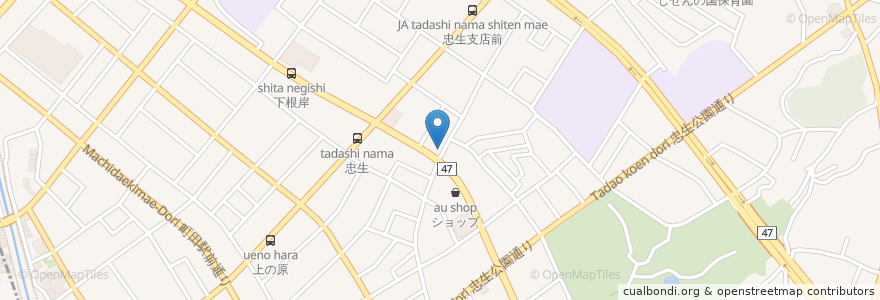 Mapa de ubicacion de かつや　町田忠生店 en 일본, 도쿄도, 町田市.