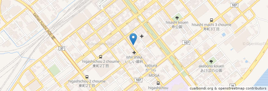 Mapa de ubicacion de 月極 駐車場 en 日本, 北海道, 胆振総合振興局, 室蘭市.