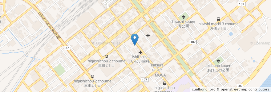 Mapa de ubicacion de 職員 専用 駐車場 en Japonya, 北海道, 胆振総合振興局, 室蘭市.