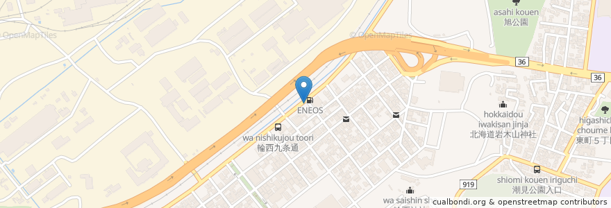 Mapa de ubicacion de 月極 駐車場 en Japón, Prefectura De Hokkaidō, 胆振総合振興局, 室蘭市.