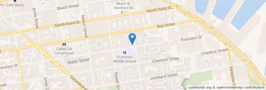Mapa de ubicacion de Freddie's Sandwiches en Stati Uniti D'America, California, San Francisco, San Francisco.