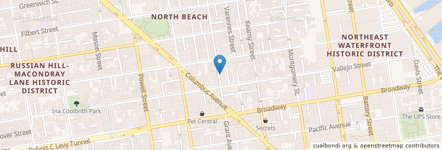 Mapa de ubicacion de Mo's Grill en アメリカ合衆国, カリフォルニア州, サンフランシスコ, San Francisco.