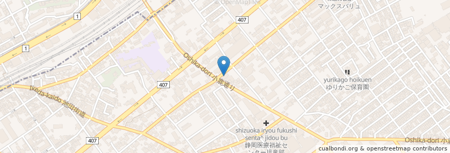 Mapa de ubicacion de ガスト en Япония, Сидзуока, 静岡市, 駿河区.