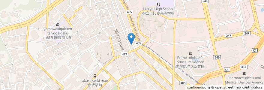 Mapa de ubicacion de 山王家 en ژاپن, 東京都.