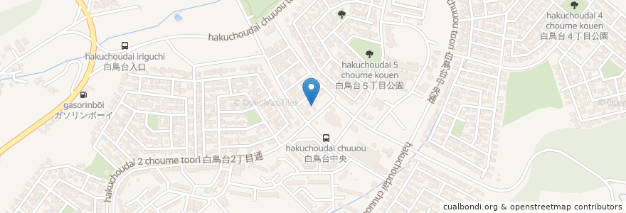 Mapa de ubicacion de 白鳥台医院 en Japan, 北海道, 胆振総合振興局, 室蘭市.