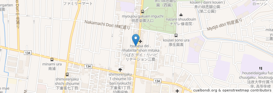 Mapa de ubicacion de 居酒屋 ふく家 en Jepun, 東京都, 三鷹市.