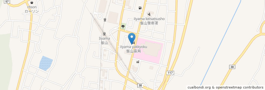 Mapa de ubicacion de 飯山薬局 en 日本, 長野県, 飯山市.